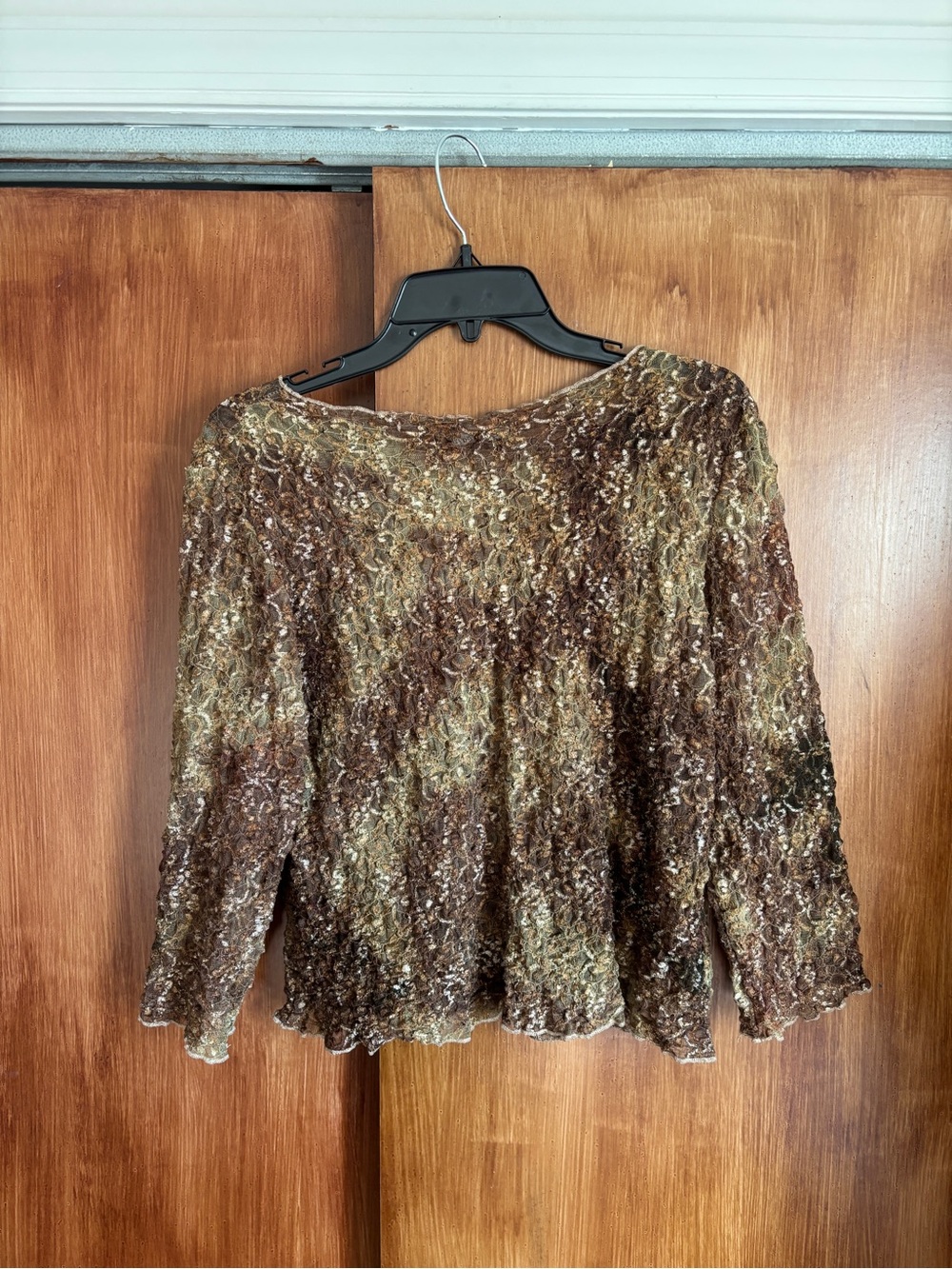 EUC Vintage Y2K Surrealist V-Neck Sheer Mesh Lace Textured Top | Women’s XL-XXL - Picture 7 of 16
